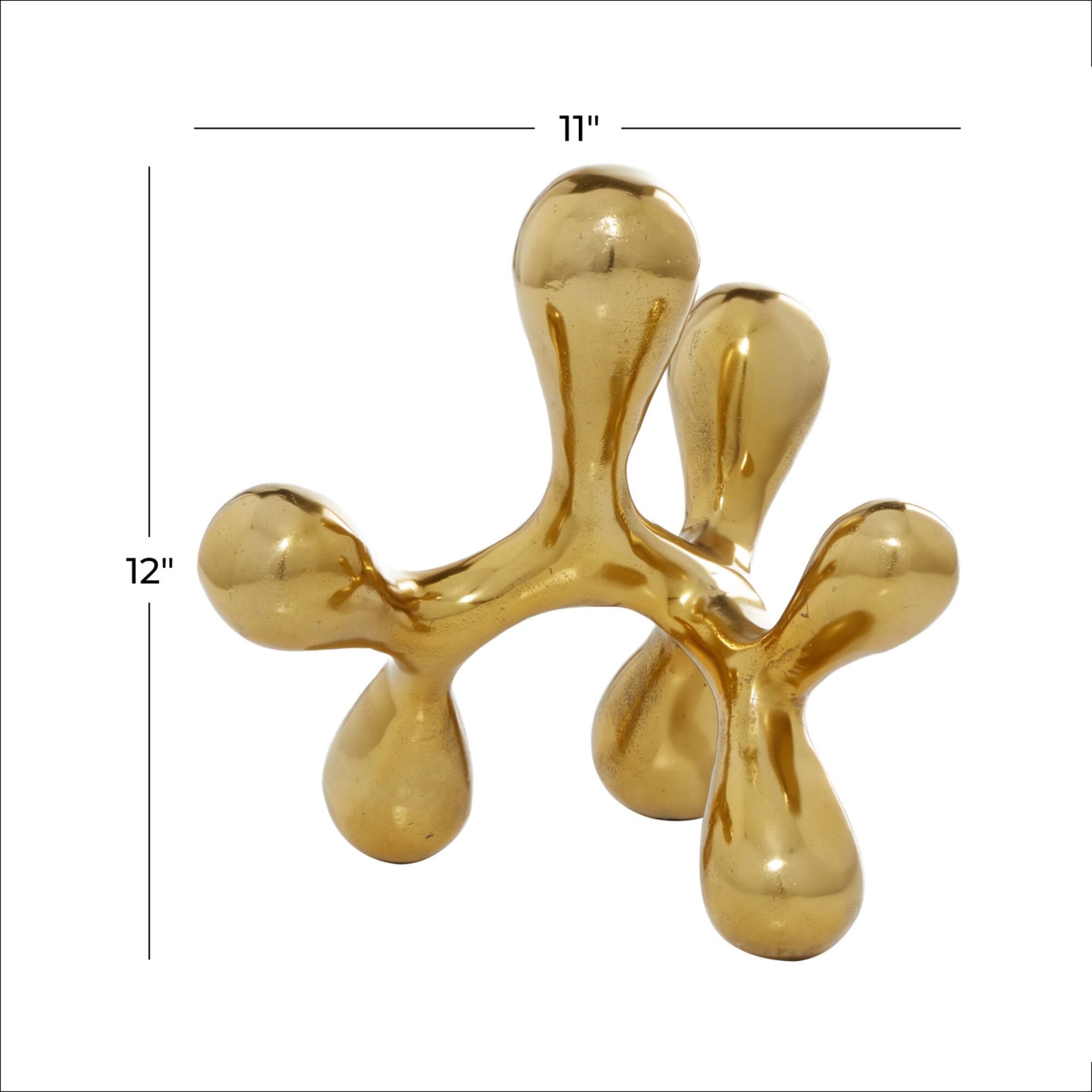 CosmoLiving by Cosmopolitan 12" Gold Aluminum Contemporary Abstract Sculpture
